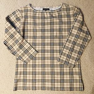 Burberry Nova Check Long Sleeve Top
